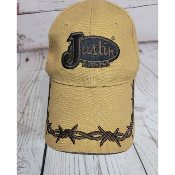 Justin Boots Accessories Justin Boots Baseball Cap Tan Embroidered